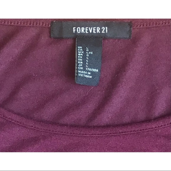 forever 21 bell sleeve dress burgundy large - Picture 5 of 5